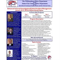Advanced Internal Investigation/Critical Incident Management 3 days